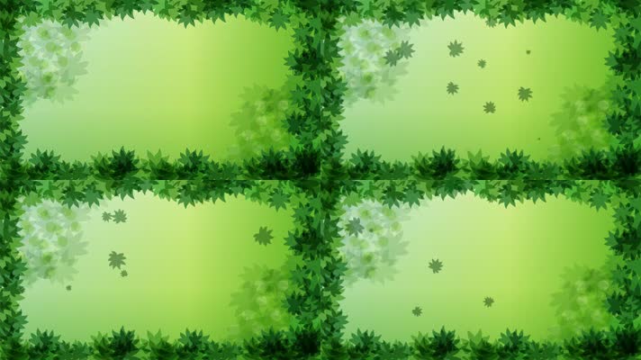 HD高清丛林绿叶环绕卡通动态背景