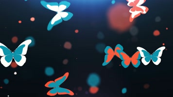 4K超清卡通蝴蝶飞舞抖动旋转动态背景