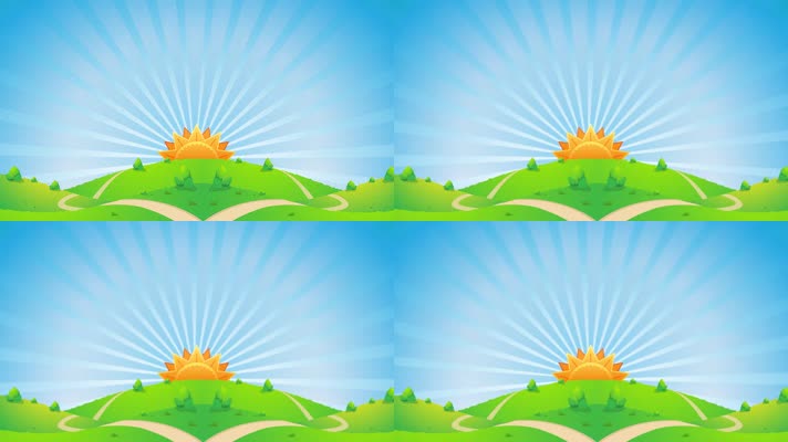 HD高清动漫卡通少儿节目阳光普照大地背景