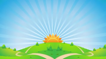 HD高清动漫卡通少儿节目阳光普照大地背景