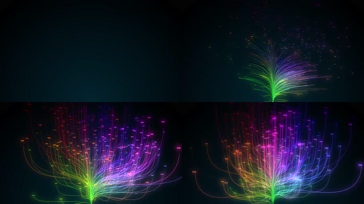 4K超清5G信息时代彩色数据树科技背景