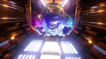 科幻太空人穿越隧道