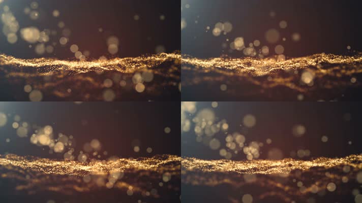 金色粒子 金色线条流动 舞台背景