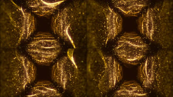 金色粒子隧道 华丽 闪耀 奢华变幻 