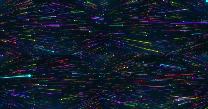 彩色霓虹线条彗星动画背景