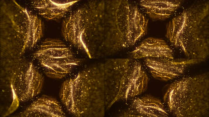 金色粒子隧道 华丽 闪耀 