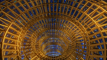 金色结构体隧道动画