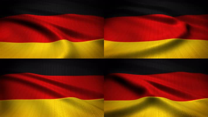 德国 国旗飘扬 国旗波浪状飘扬 