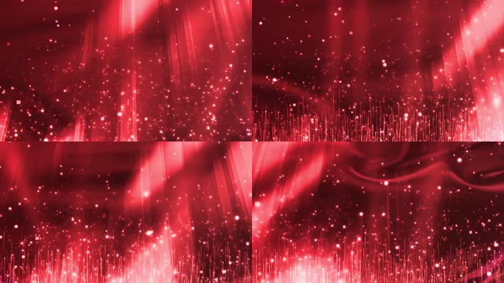 红色粒子上升红色节日LED舞台背景视频 