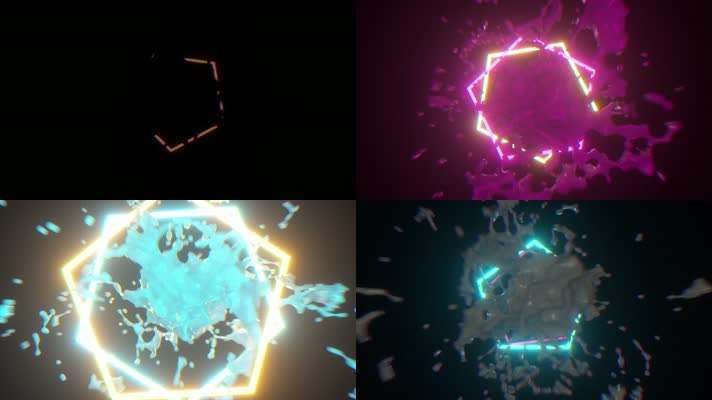 炫彩流体喷发VJ视频