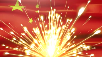 国旗飘飘粒子散发4k