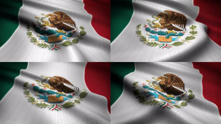 墨西哥 国旗飘扬 国旗波浪状飘扬 