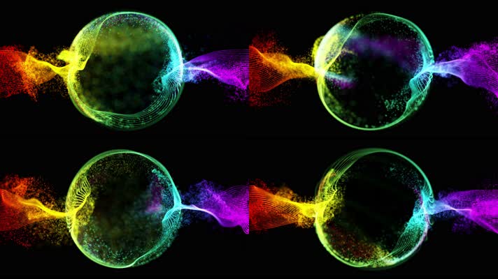 4K超清彩色炫酷动感粒子音乐DJ动态背景