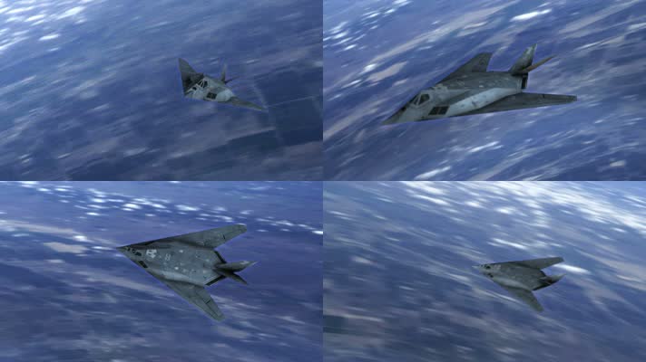隐形喷气战斗机大海穿行