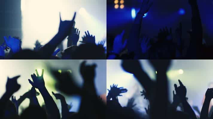 演唱会现场观众聚会热情挥手人群