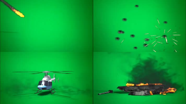 绿屏特效飞机爆炸