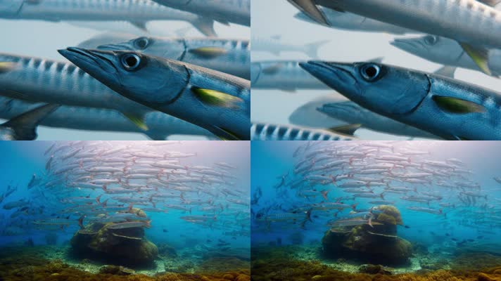 刀鱼-鱼群-海底世界