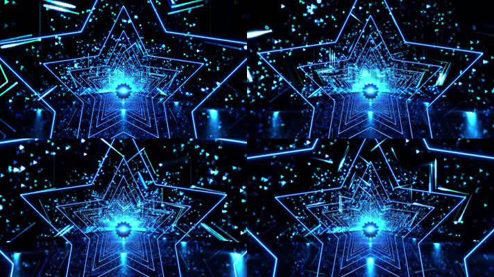 蓝色粒子LED晚会舞台背景