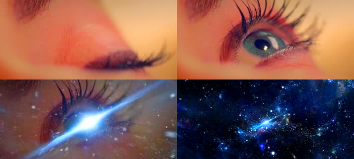 仰望星空-眼睛-光芒四射-光线