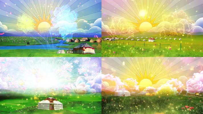 蒙古之花歌曲配乐成品LED舞台背景