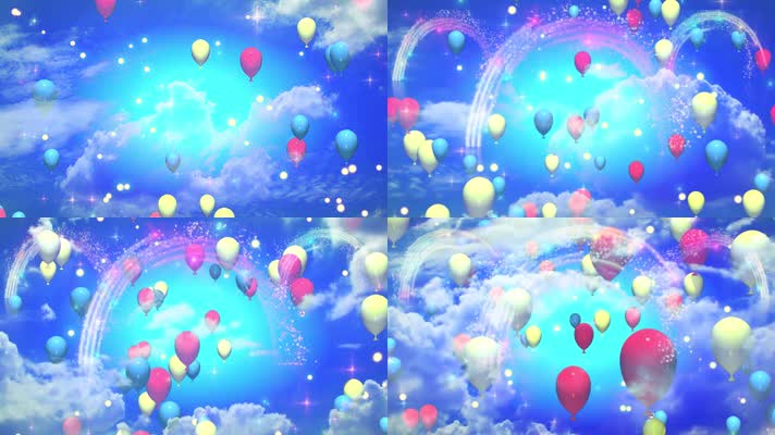 气球彩虹 六一儿童节 