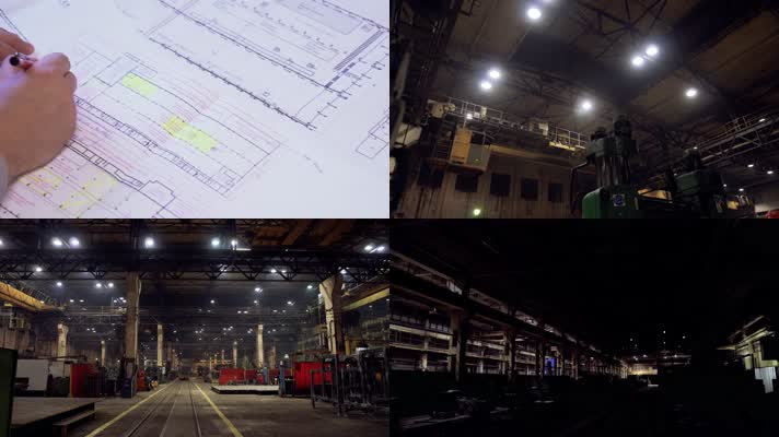 4k重工业企业工厂厂房内设计施工搭建过程