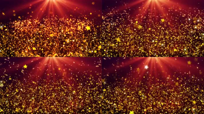 唯美金光闪闪金色五星上升飞舞穿梭表演背景