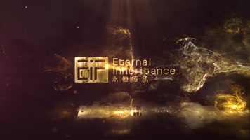 金色华丽流体粒子特效演绎LOGO片头标志