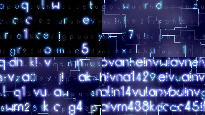 神秘闪烁字符数字科技背景 神秘闪烁字符数字科技背景