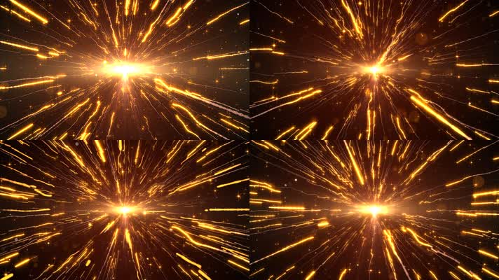 4K金色粒子光束汇聚 