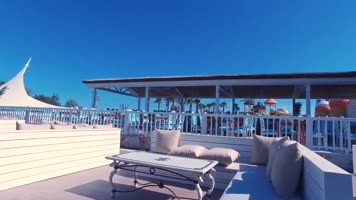 航拍国外海边豪华酒店旅游胜地