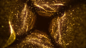 4K超清可循环金色旋涡粒子音乐动态背景