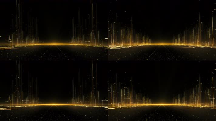 【4K】大气金色城市未来之路