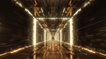 4K金色光线隧道