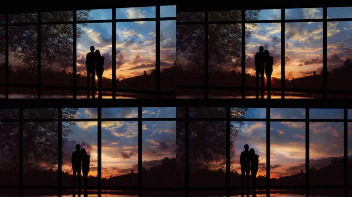 情侣 仰望星空 梦幻星辰  