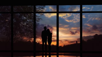 情侣 仰望星空 梦幻星辰  