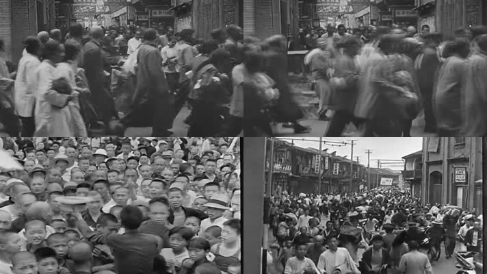 30年代日本轰炸上海时大面积逃荒人群