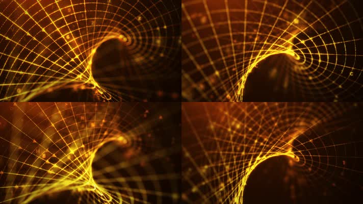 网格金色粒子线条颁奖典礼晚会舞台背景