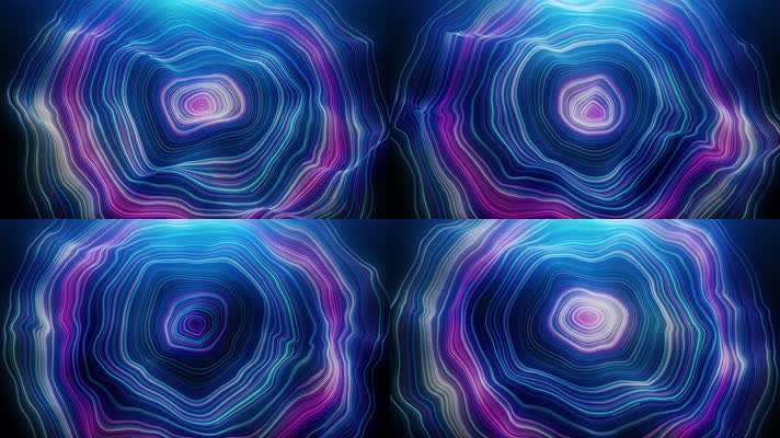 【4K】霓虹波浪年轮