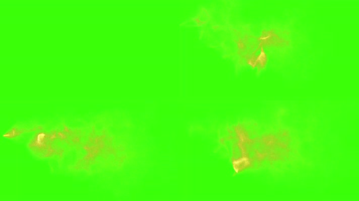 4K超清震撼绿幕金色粒子烟雾元素动态背景