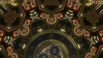 金色时钟齿轮旋转