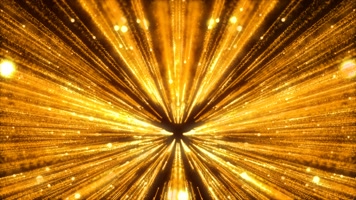 【4K】金色粒子光线隧道