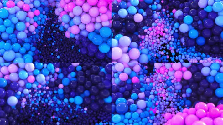 【4K】彩色霓虹小球