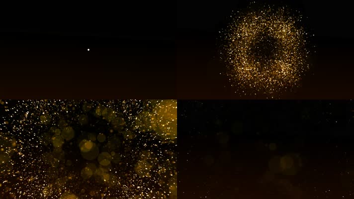 【4K】金色粒子爆炸