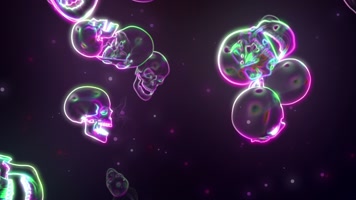 霓虹骷髅头掉落VJ背景