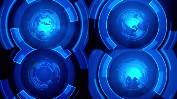 蓝色地球闪光舞台背景