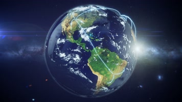 宇宙蔚蓝星球地理位置光线连接