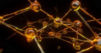 【4K】琥珀网状分子结构