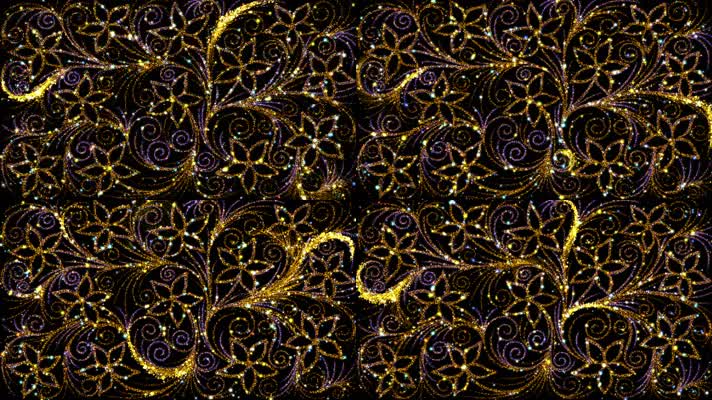 闪耀的金色花纹