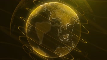 【4K】金色地球旋转